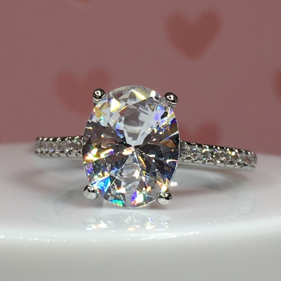 14k white gold engagement ring wedding 2ct diamond - Picture 5 of 6